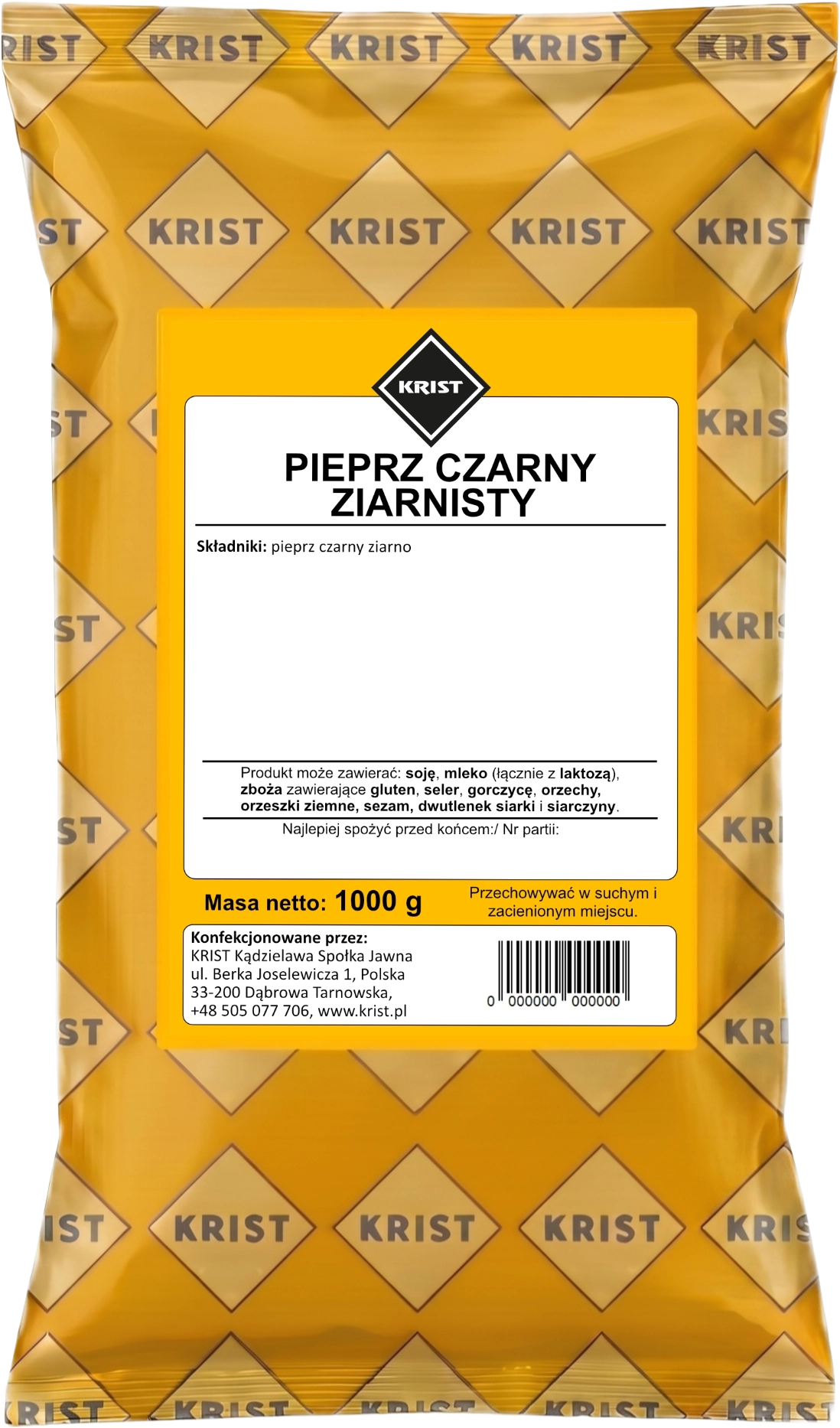 Pieprz czarny ziarnisty KRISPI